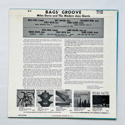 Miles Davis – Bags Groove (Japanese Pressing, Mono, Promo)