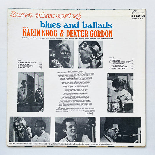 Karin Krog & Dexter Gordon – Some Other Spring, Blues And Ballads (Japanese Pressing) - Portal Records