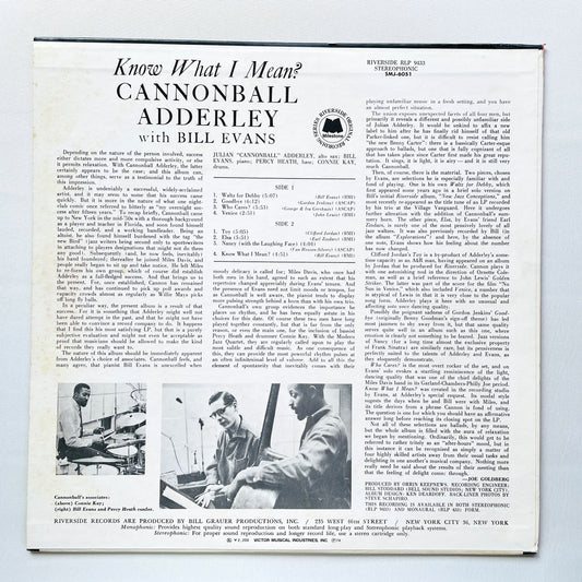 Cannonball Adderley With Bill Evans – Know What I Mean? (Japanese Pressing, Stereo)