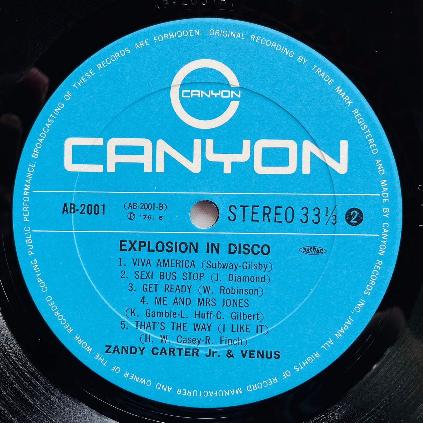 Zandy Carter Jr. & Venus – Explosion In Disco (Original) - Portal Records