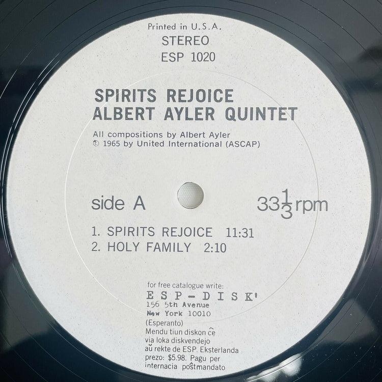 Albert Ayler - Spirits Rejoice (US Press) - Portal Records