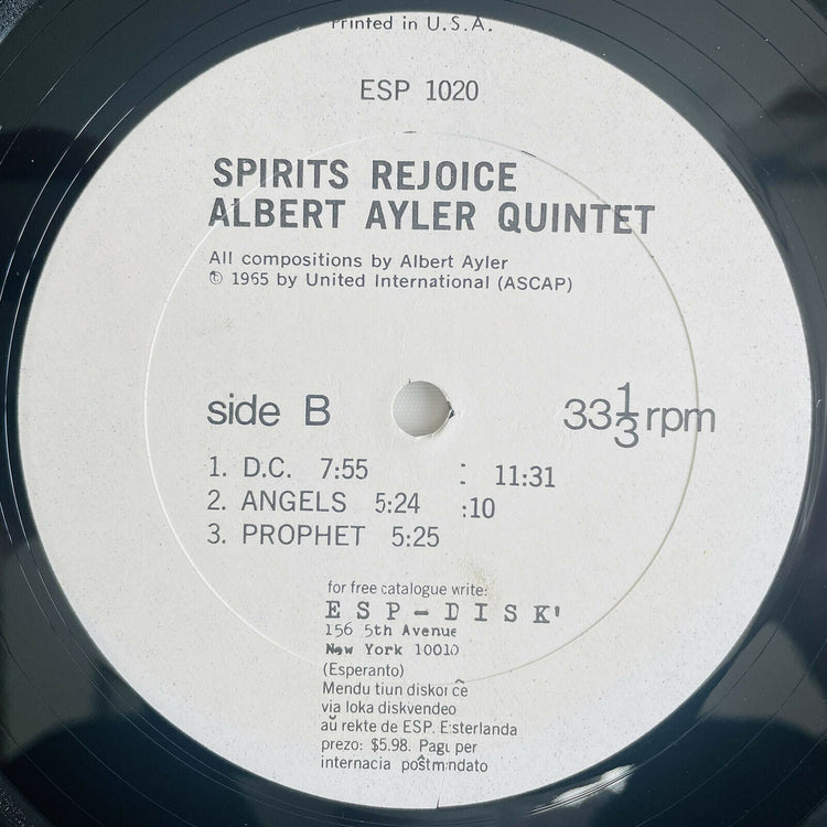 Albert Ayler - Spirits Rejoice (US Press) - Portal Records