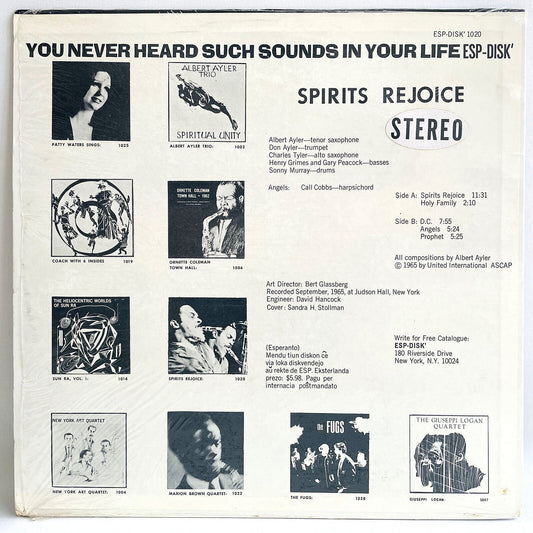 Albert Ayler - Spirits Rejoice (US Press) - Portal Records