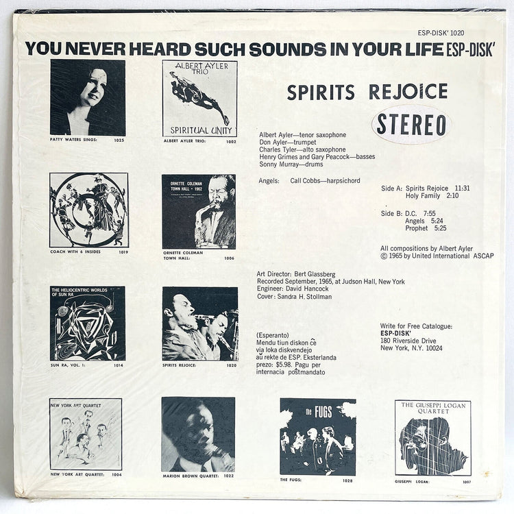 Albert Ayler - Spirits Rejoice (US Press) - Portal Records