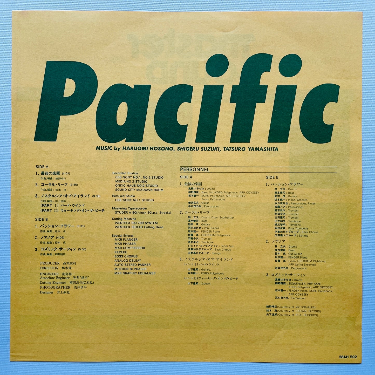 Haruomi Hosono, Shigeru Suzuki, Tatsuro Yamashita – Pacific (Original, Audiophile, w/Poster)