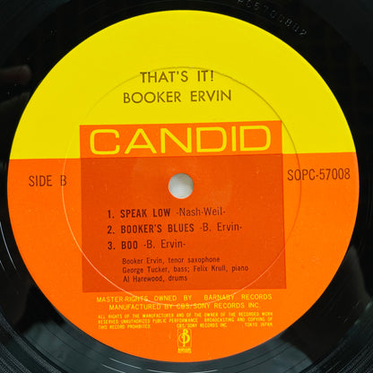 Booker Ervin – That's It! (Japanese Pressing) - Portal Records