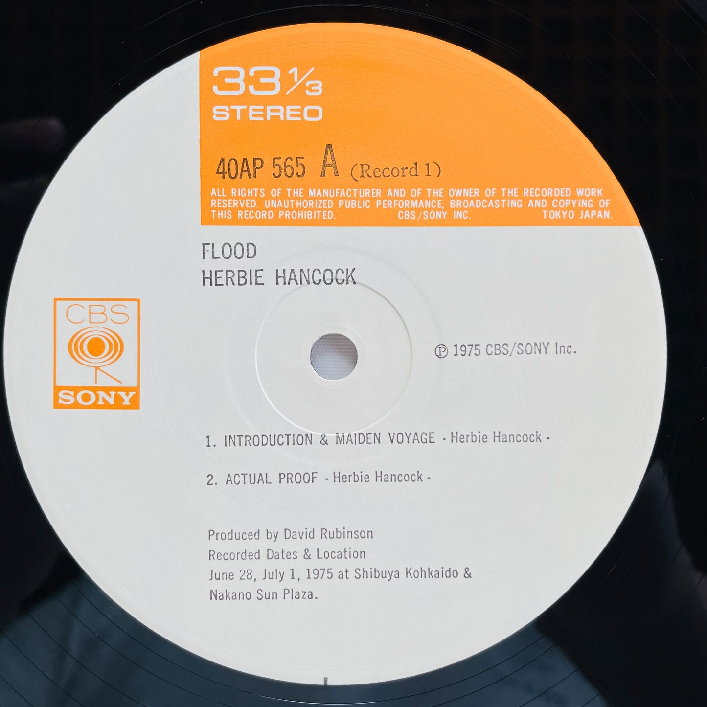 Herbie Hancock – Flood (2nd Pressing) - Portal Records