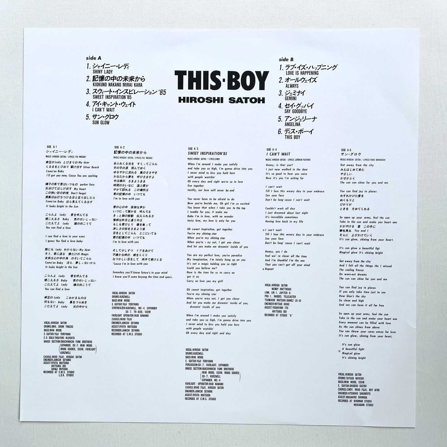 Hiroshi Satoh - This Boy (Original)