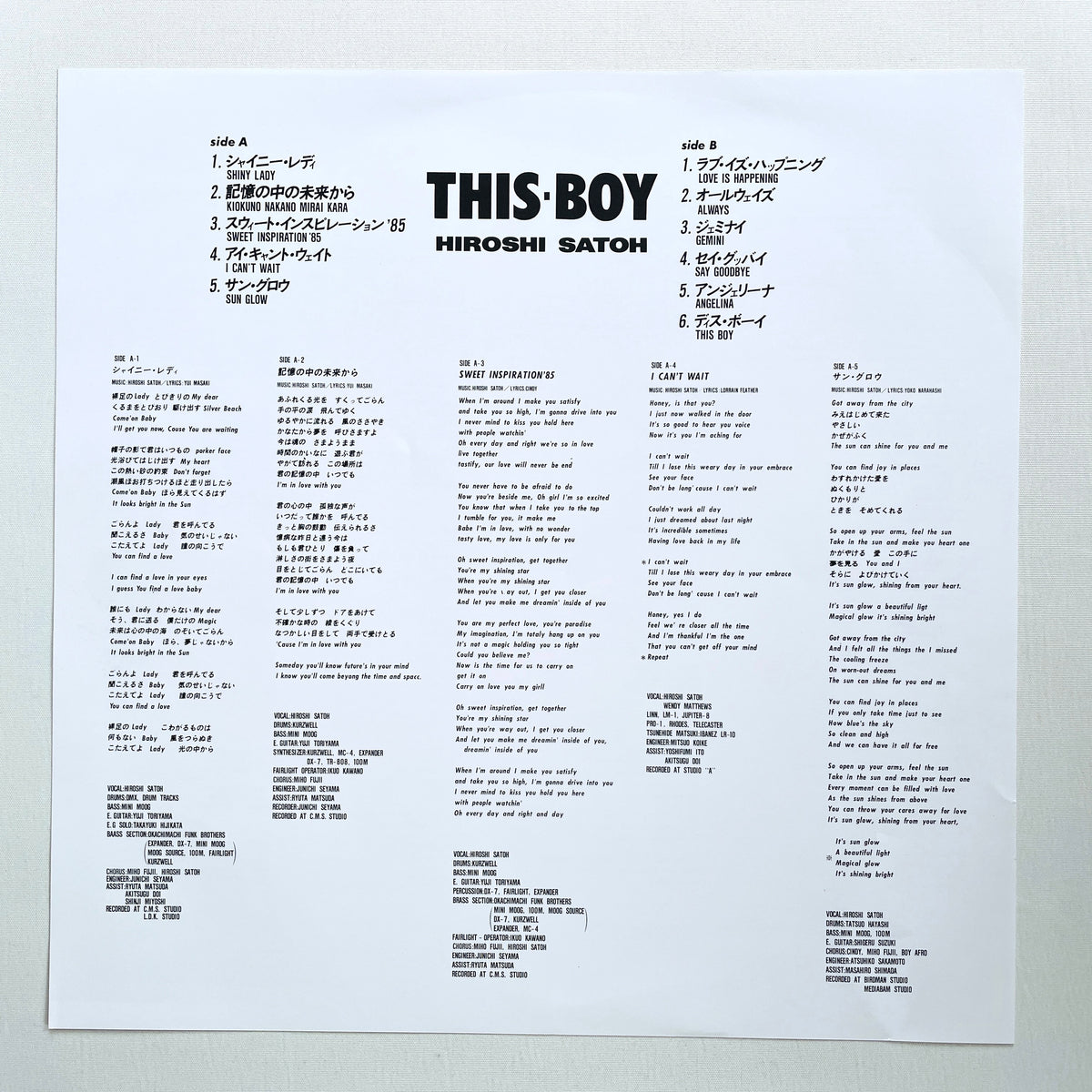 Hiroshi Satoh - This Boy (Original)