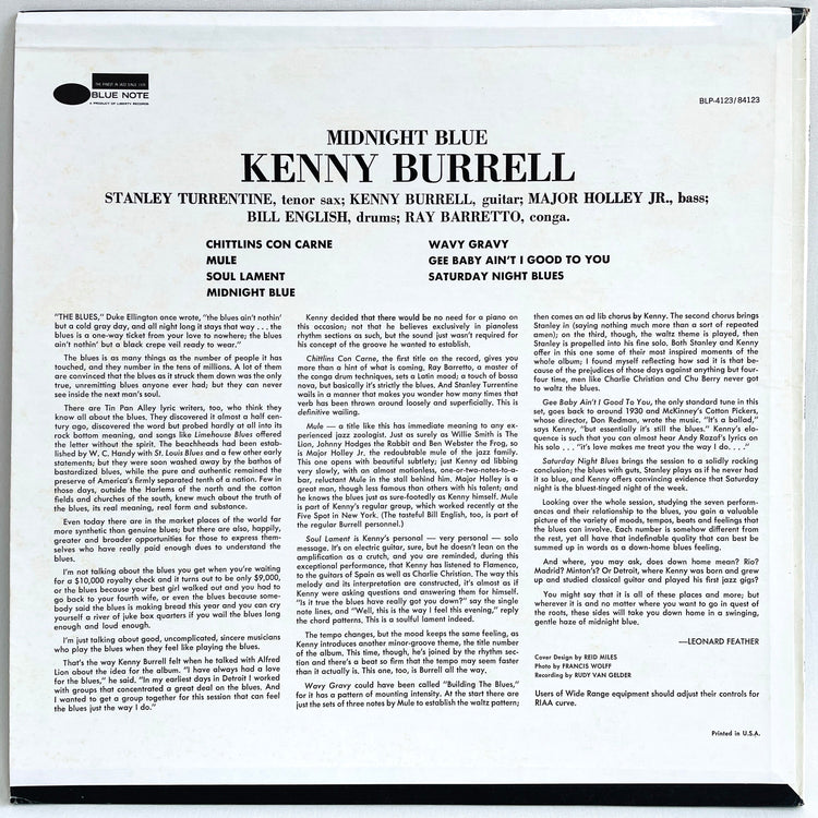 Kenny Burrell - Midnight Blue (Black B Labels) - Portal Records