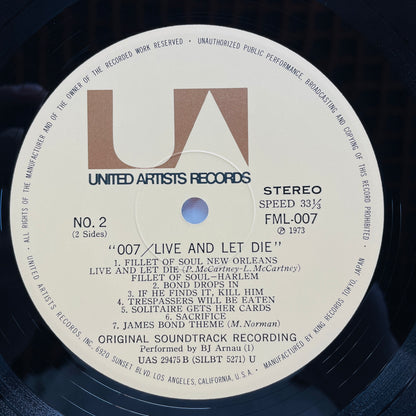 V.A. - 007 Live And Let Die (Japanese Pressing) - Portal Records