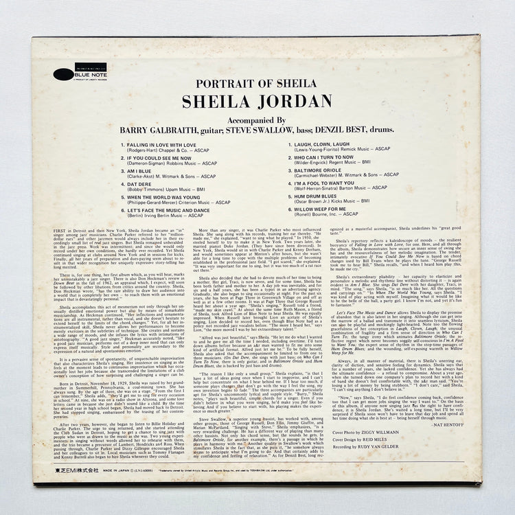 Sheila Jordan – Portrait Of Sheila (Japanese Pressing, Promo)