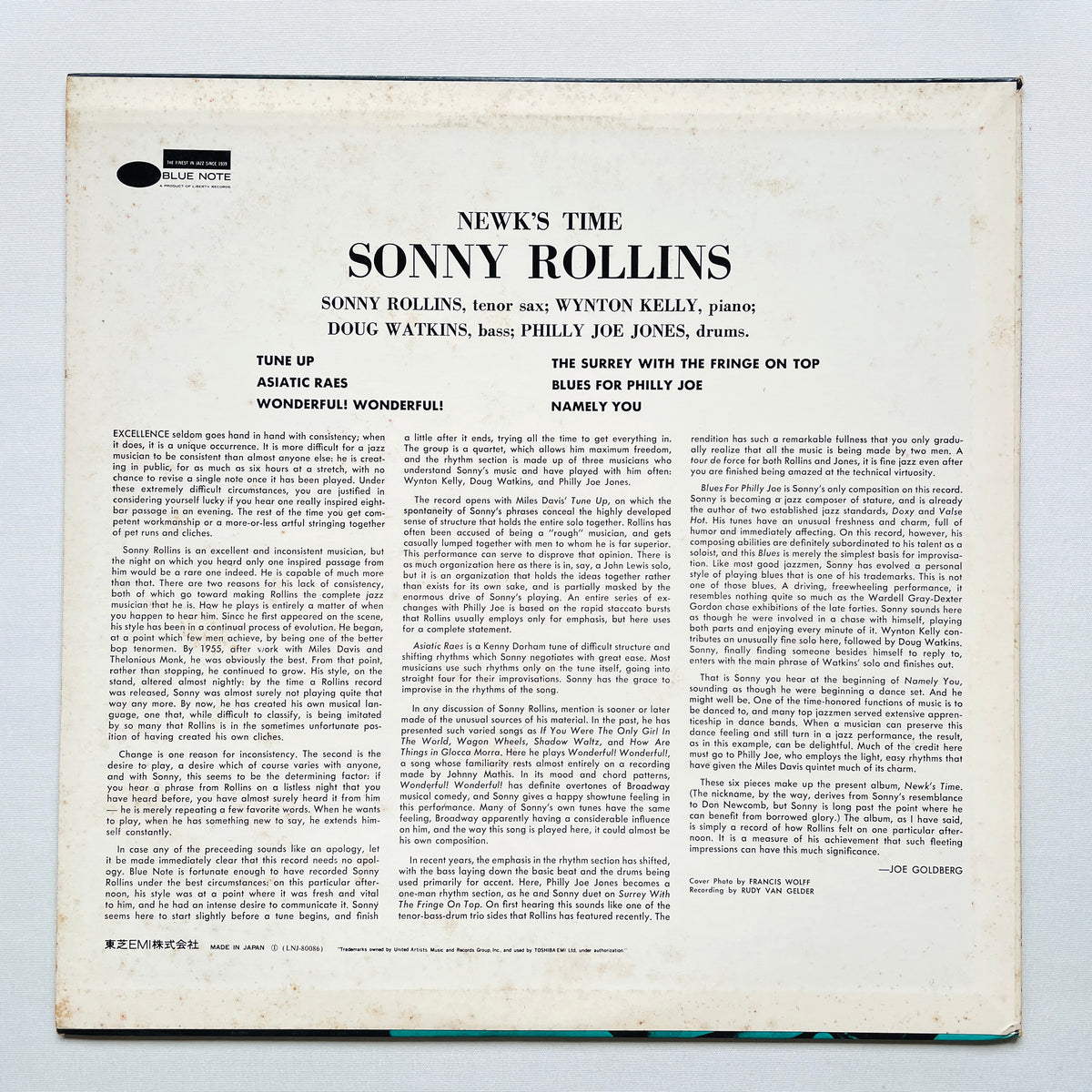 Sonny Rollins – Newk's Time (Japanese Pressing, Stereo, Promo)