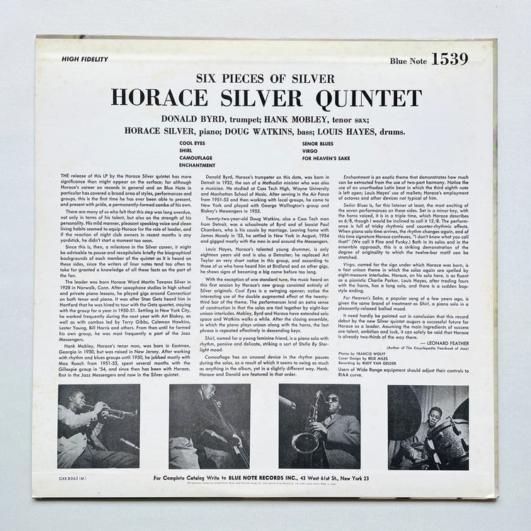 Horace Silver – 6 Pieces Of Silver (Japanese Pressing, Mono)