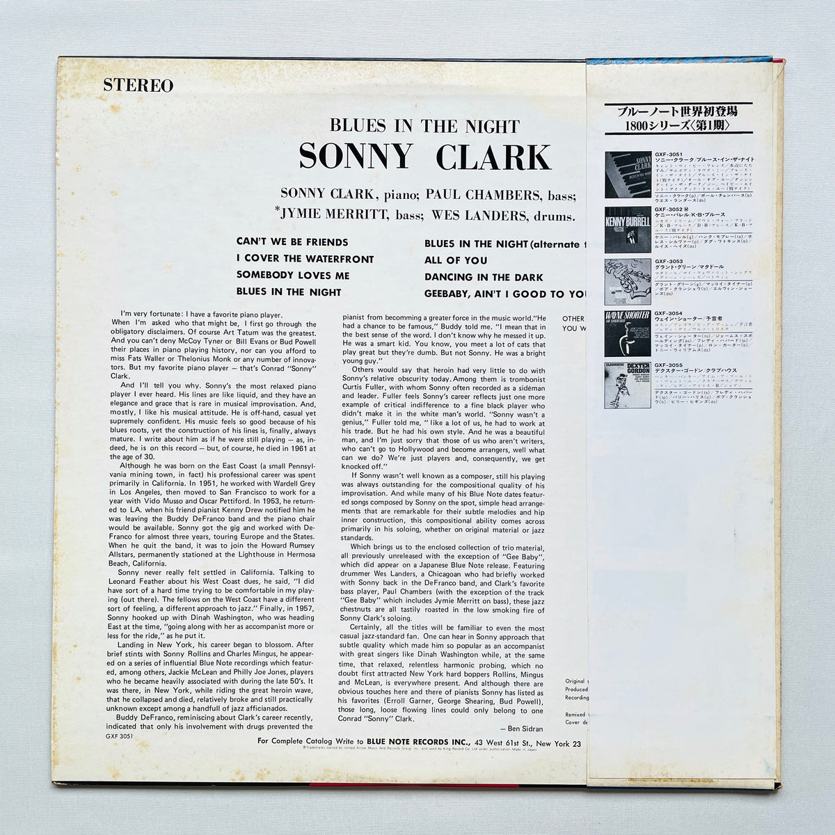 Sonny Clark – Blues In The Night (Original, Promo)