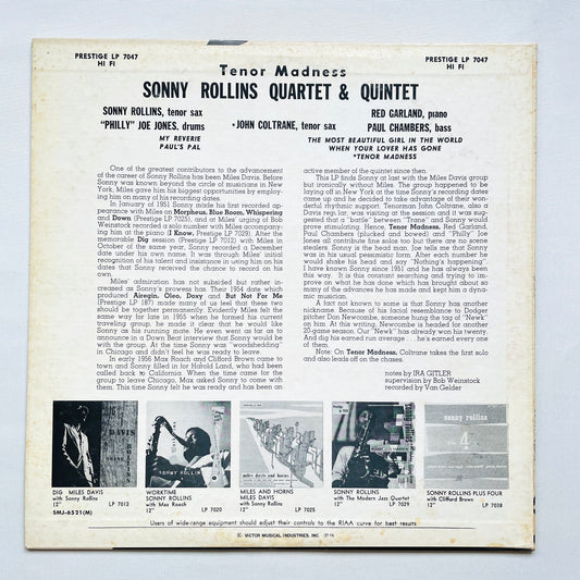 Sonny Rollins – Tenor Madness (Japanese Pressing, Mono, Promo)