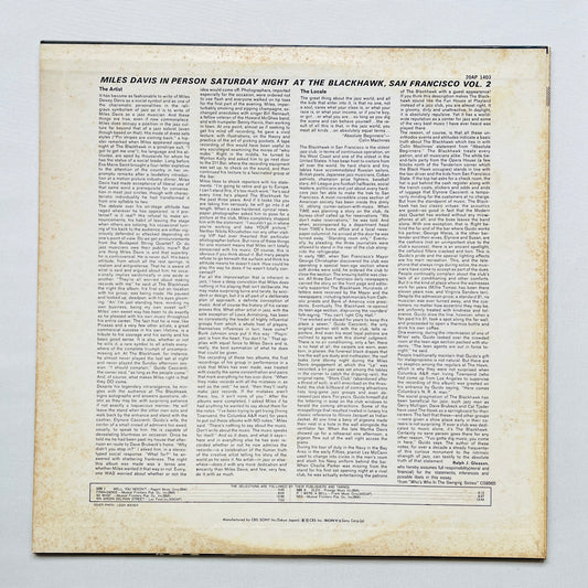 Miles Davis – Saturday Nights At The Blackhawk Vol.2 (Japanese Pressing, Stereo, Promo)