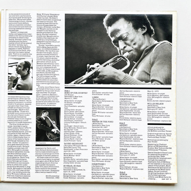 Miles Davis – Directions (Japanese Pressing, Promo)