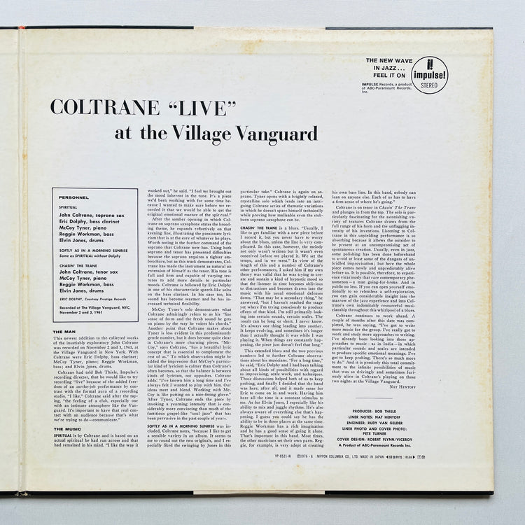 John Coltrane – "Live" At The Village Vanguard (Japanese Pressing, Promo)