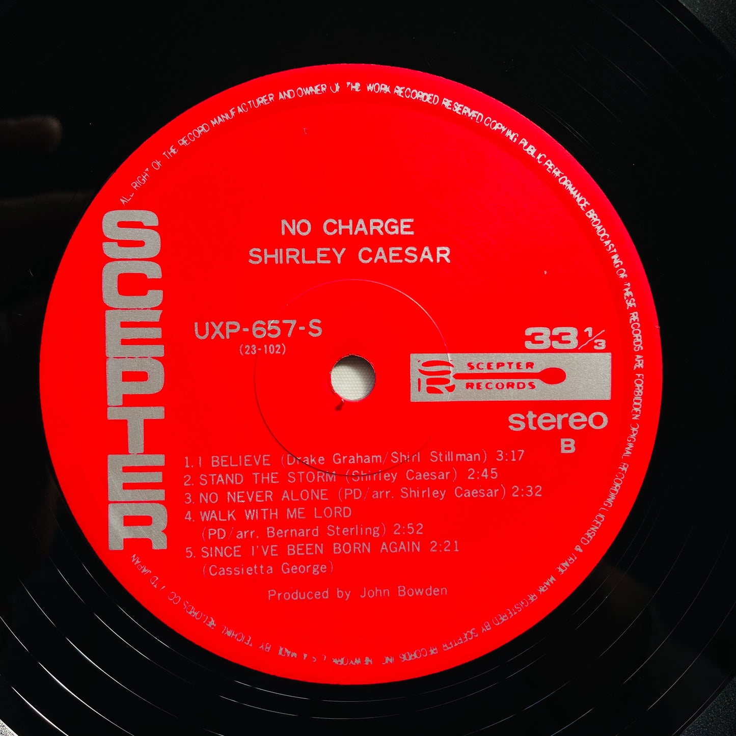 Shirley Caesar – No Charge (Japanese Pressing)