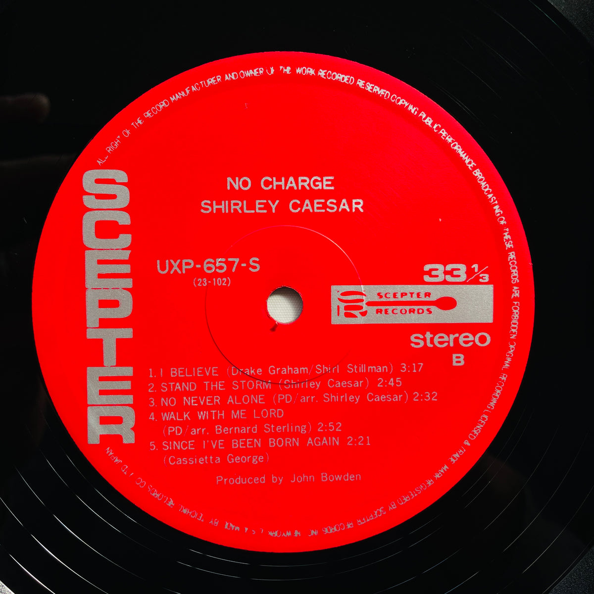 Shirley Caesar – No Charge (Japanese Pressing)