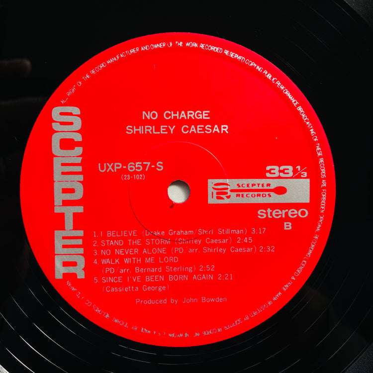 Shirley Caesar – No Charge (Japanese Pressing)