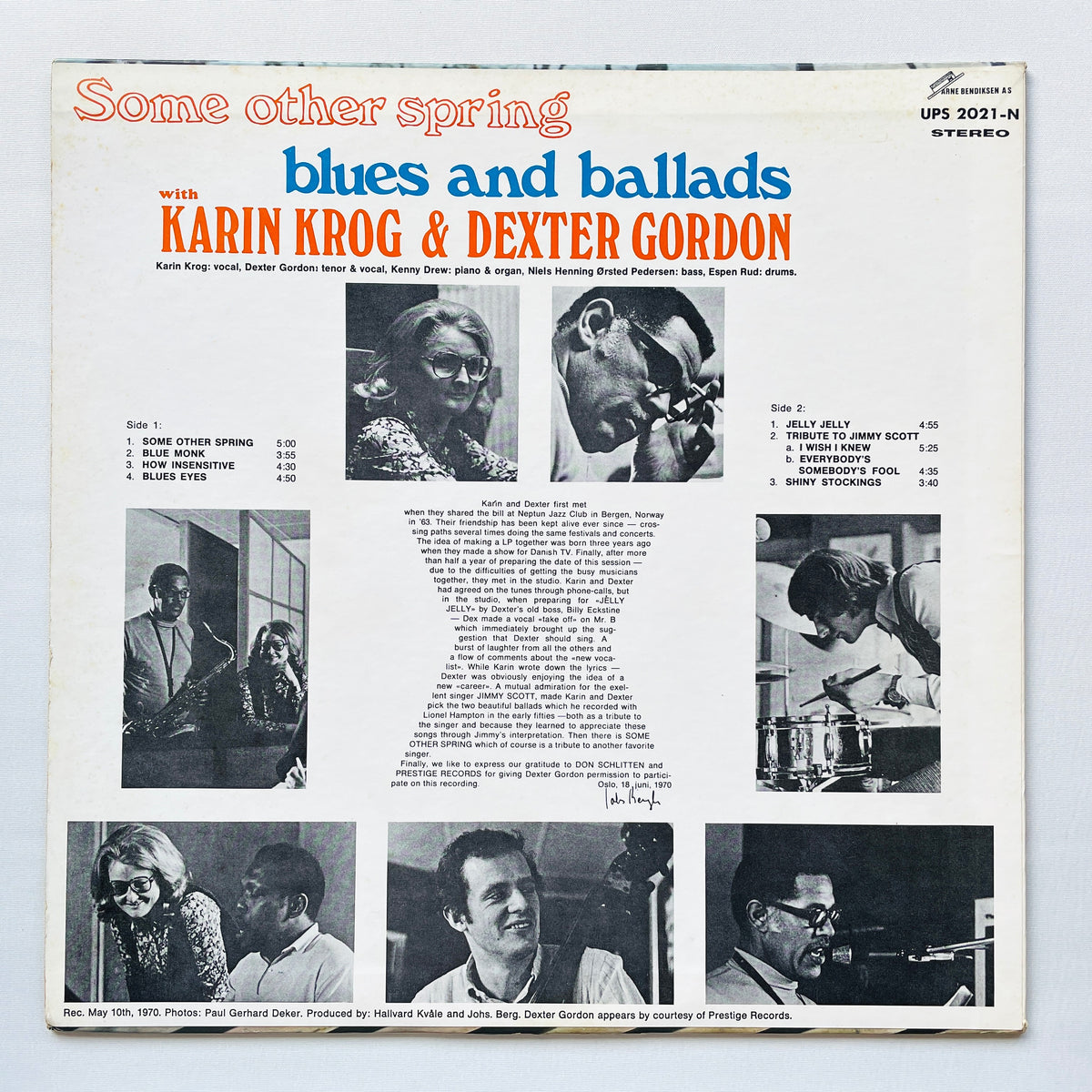 Karin Krog & Dexter Gordon – Some Other Spring, Blues And Ballads (Japanese Pressing) - Portal Records