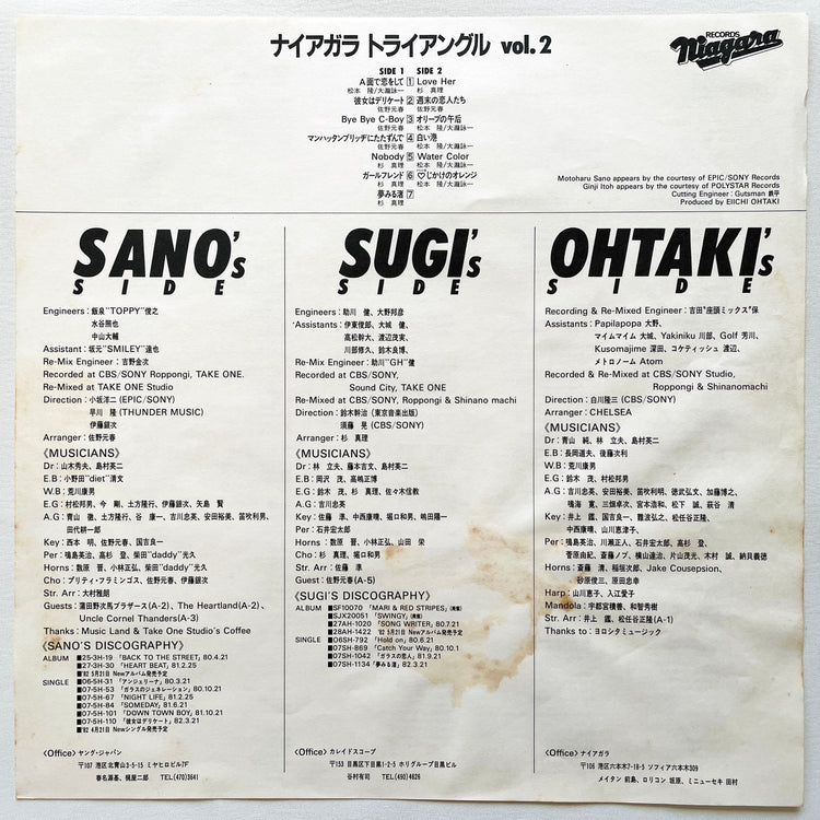 Niagara Triangle (Eiichi Ohtaki, Masamichi Sugi, Motoharu Sano) – Vol.2 - Portal Records