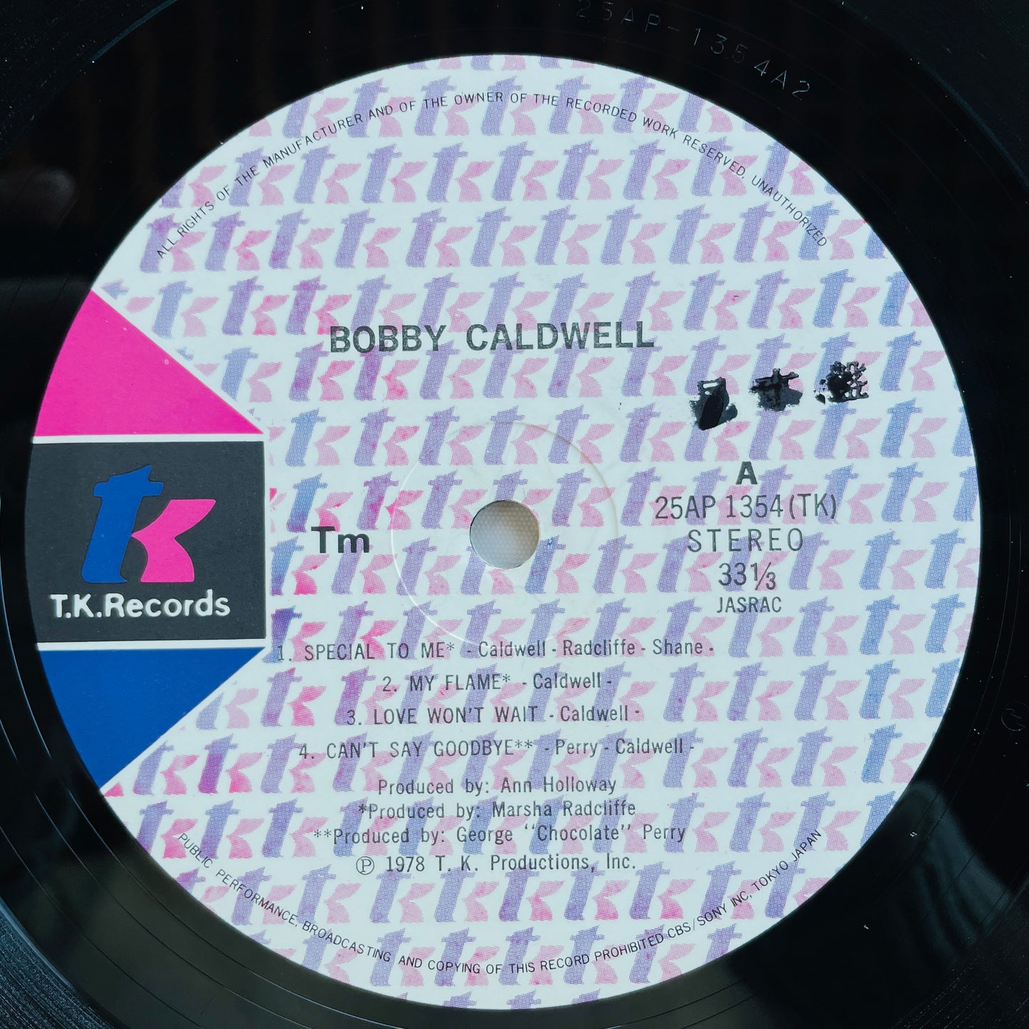 Bobby Caldwell - Self Titled (Japanese Pressing, w/Promo Flyer)