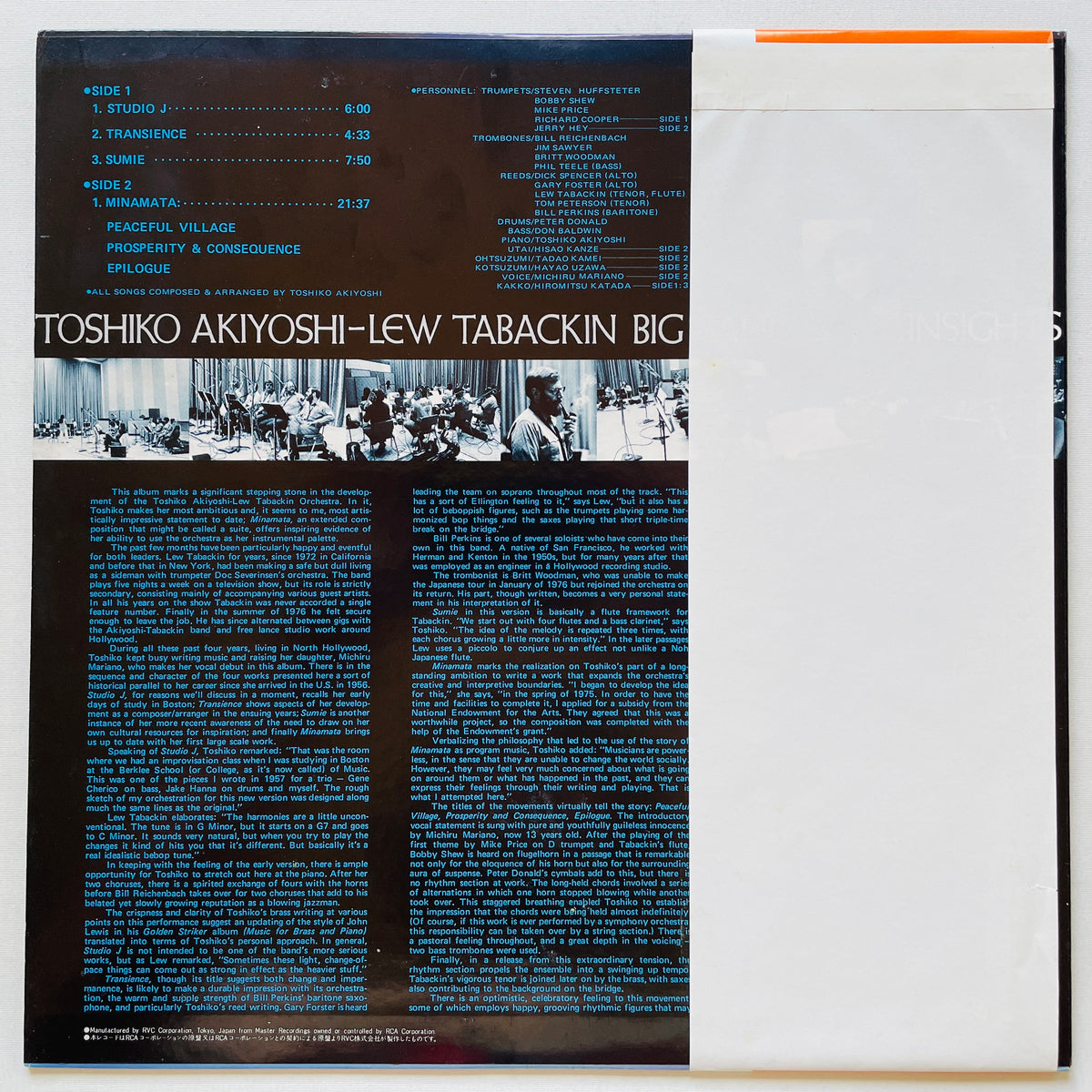 Toshiko Akiyoshi-Lew Tabackin Big Band – Insights (Original) - Portal Records