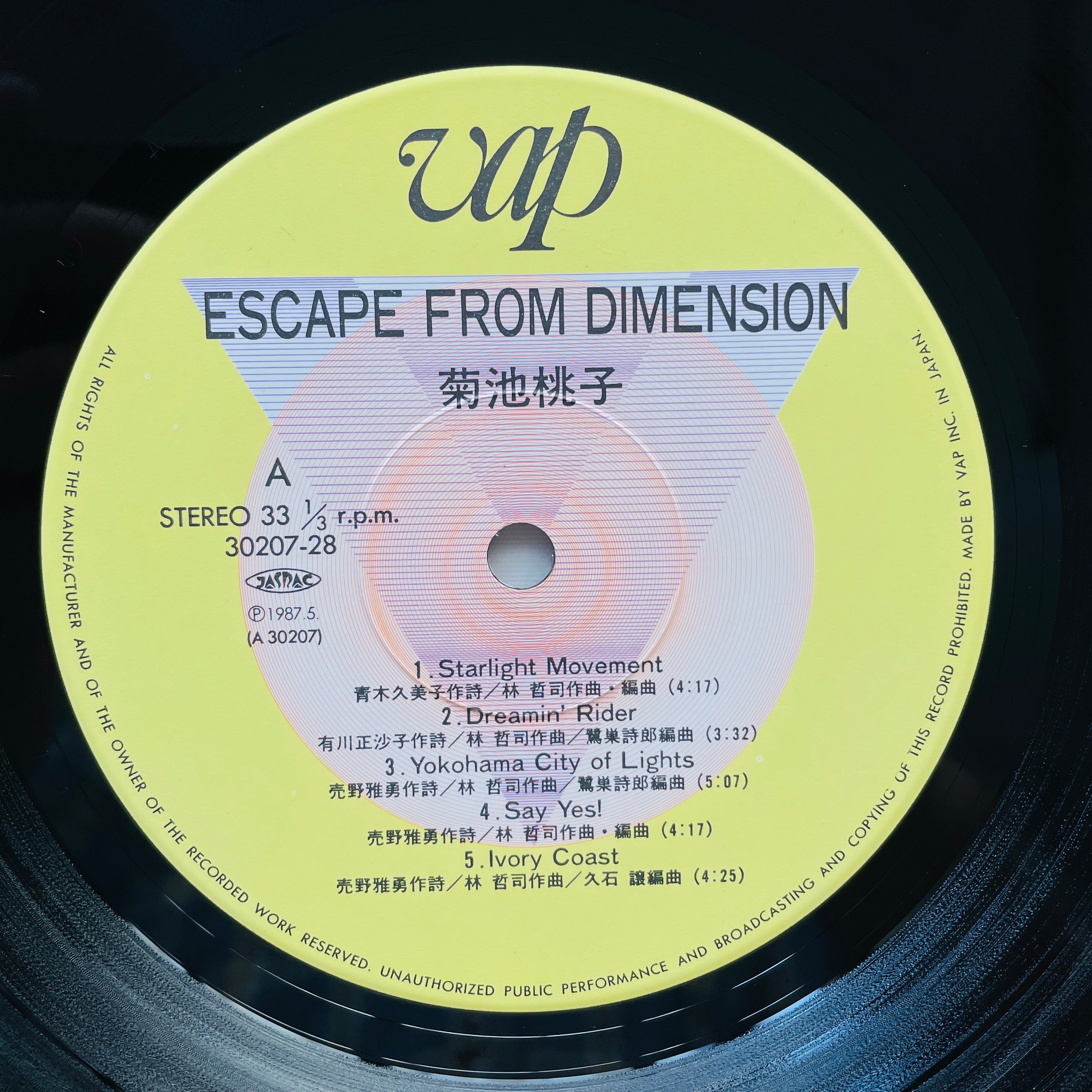 Momoko Kikuchi ‎- Escape From Dimension (Original) – Portal Records