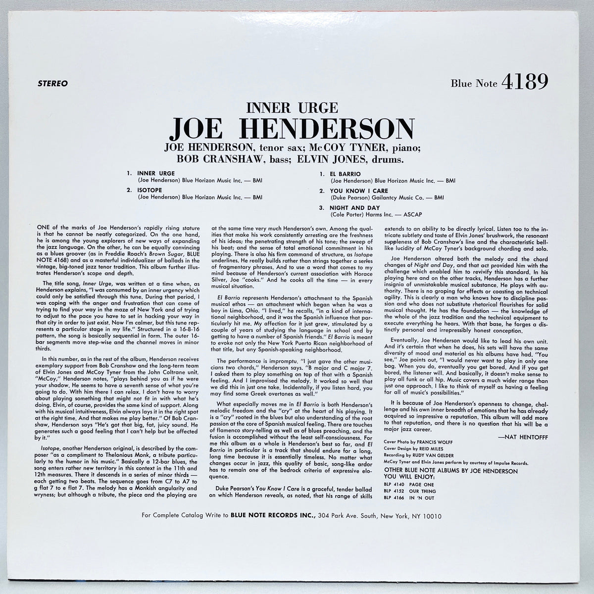 Joe Henderson - Inner Urge (Reissue) - Portal Records