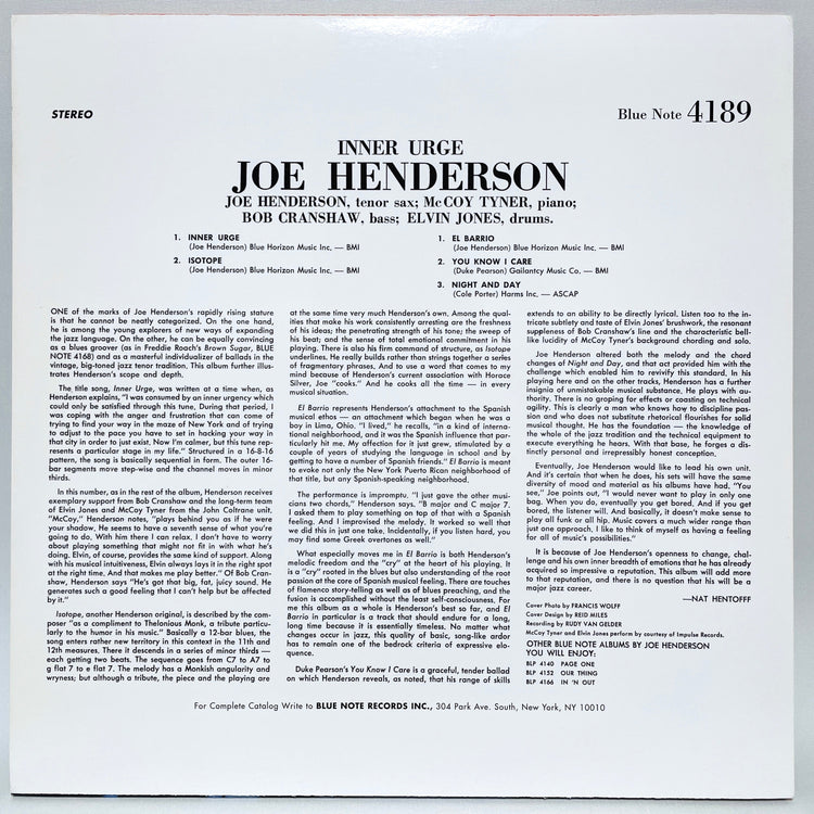 Joe Henderson - Inner Urge (Reissue) - Portal Records
