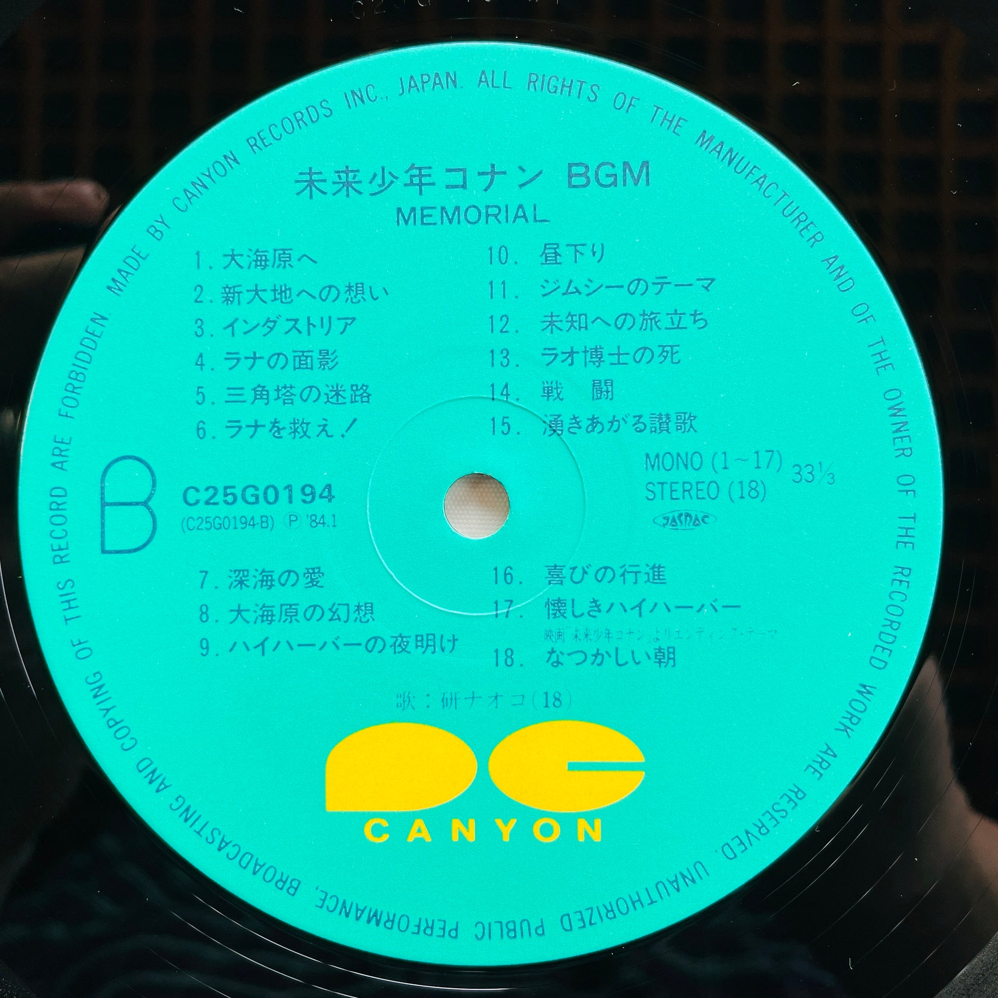 Shinichiro Ikebe - Future Boy Conan (Original, w/Poster) - Portal Records