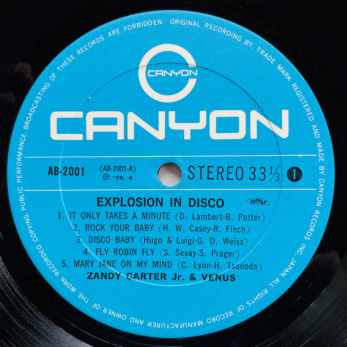 Zandy Carter Jr. & Venus – Explosion In Disco (Original) - Portal Records