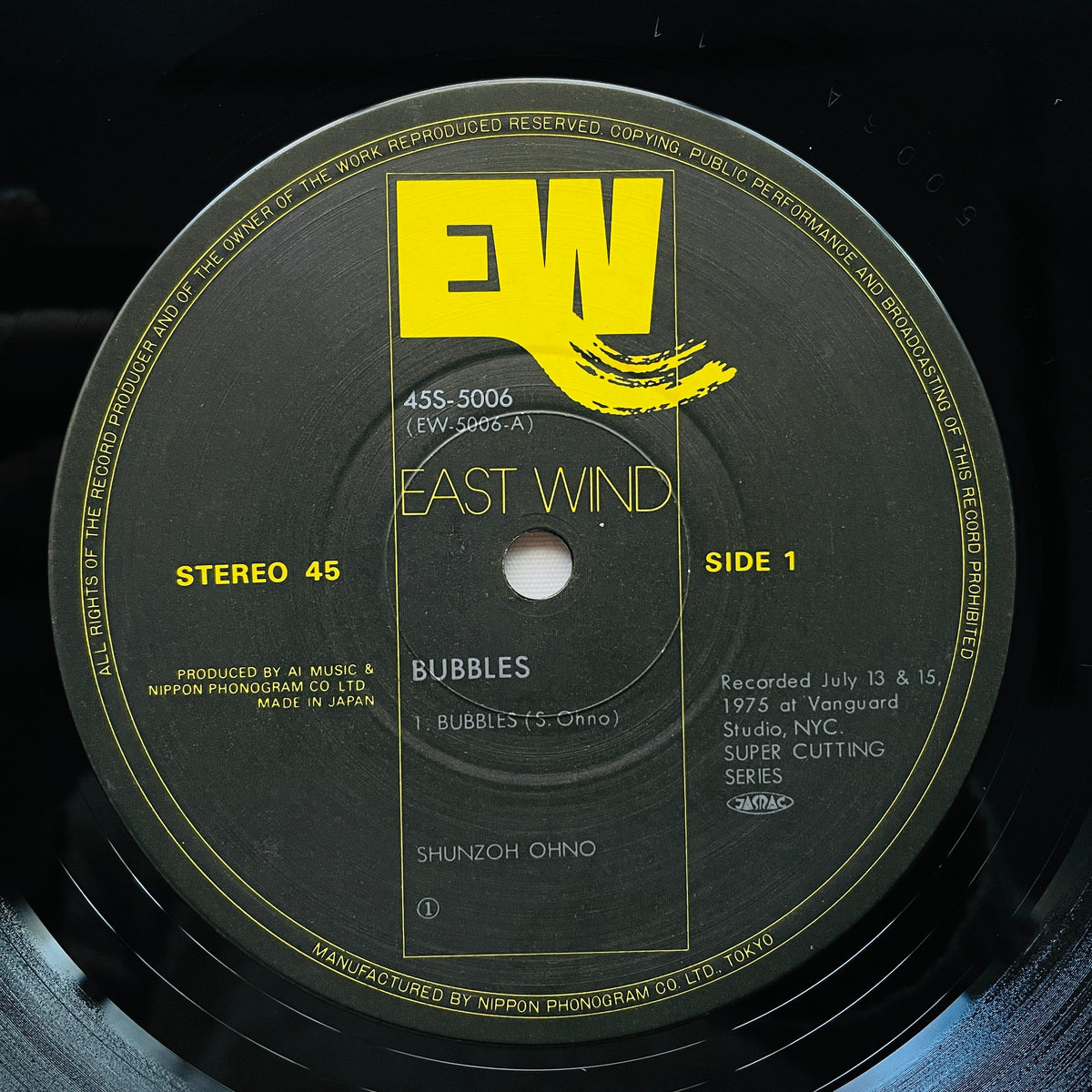 Shunzoh Ohno – Bubbles (12" Original, 45RPM)