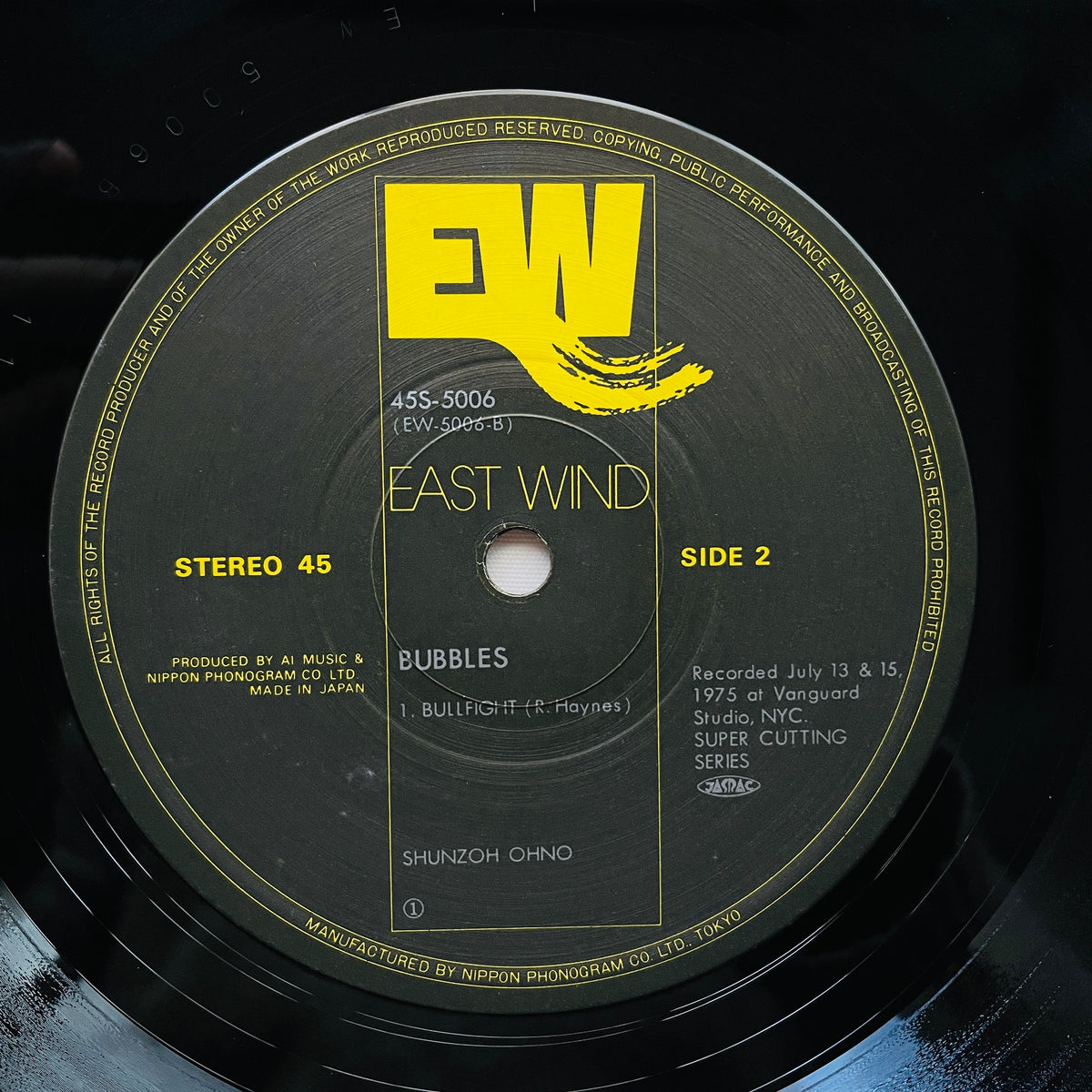 Shunzoh Ohno – Bubbles (12" Original, 45RPM)