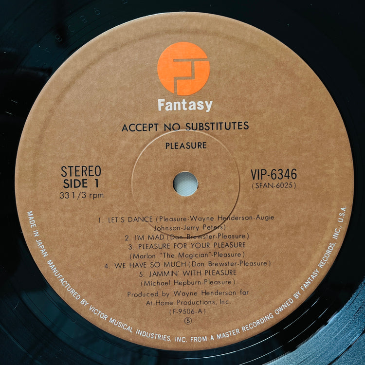 Pleasure – Accept No Substitutes (Japanese Press) - Portal Records