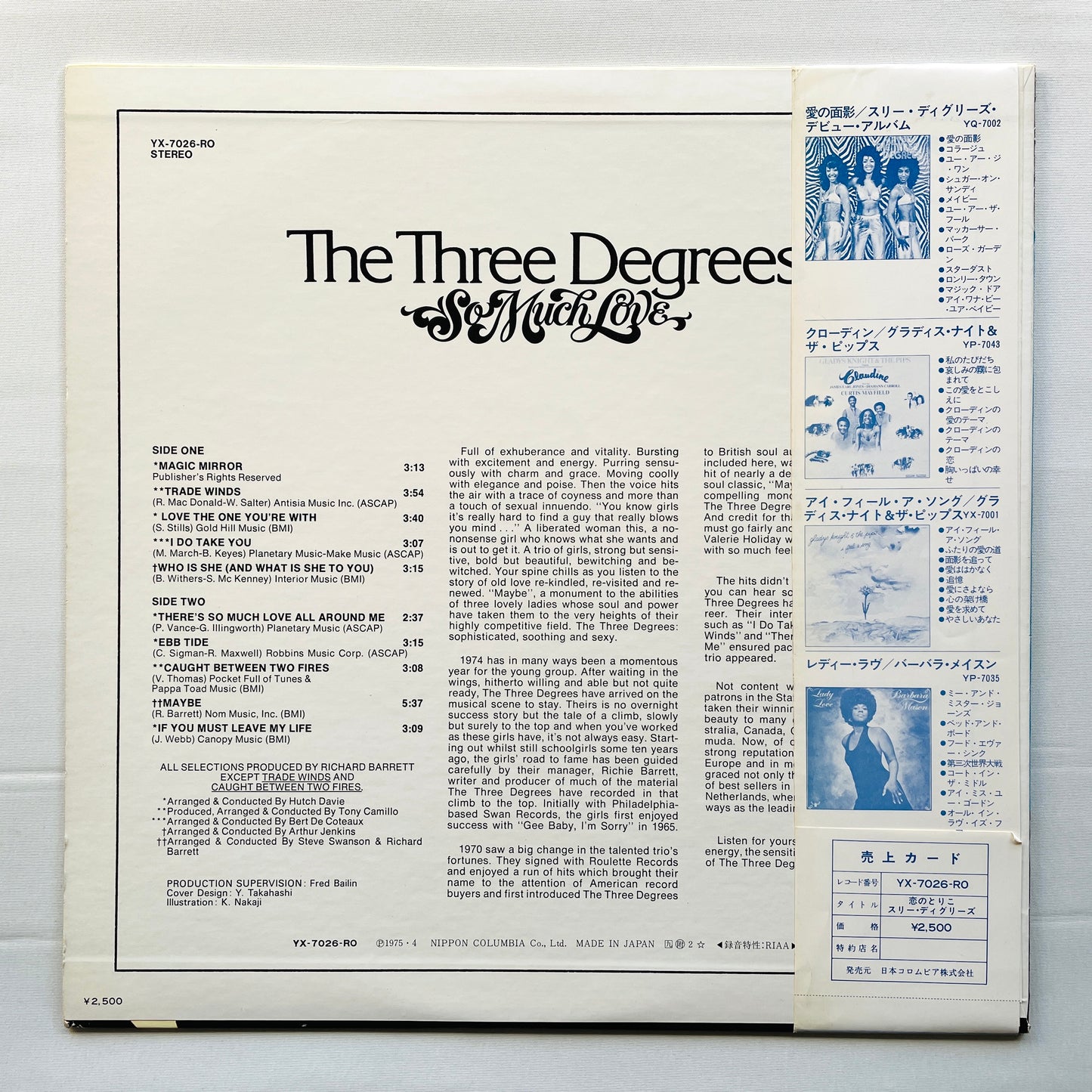 The Three Degrees – So Much Love (Japanese Pressing)