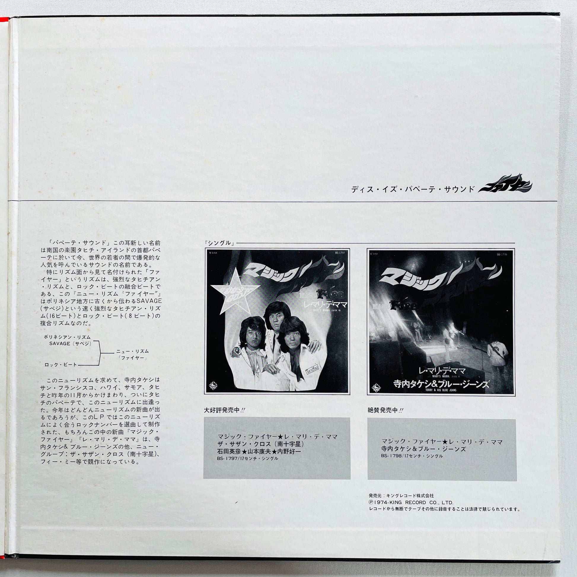 Takeshi Terauchi & His Blue Jeans – This Is Papeete Sound Fire (Original) - Portal Records