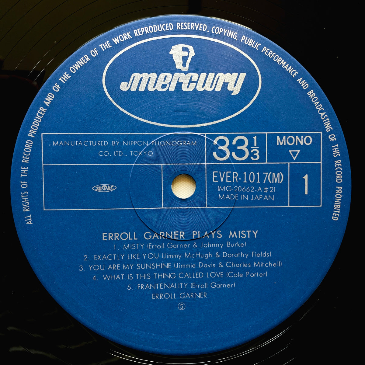 Erroll Garner – Plays Misty (Japanese Press, Mono) - Portal Records