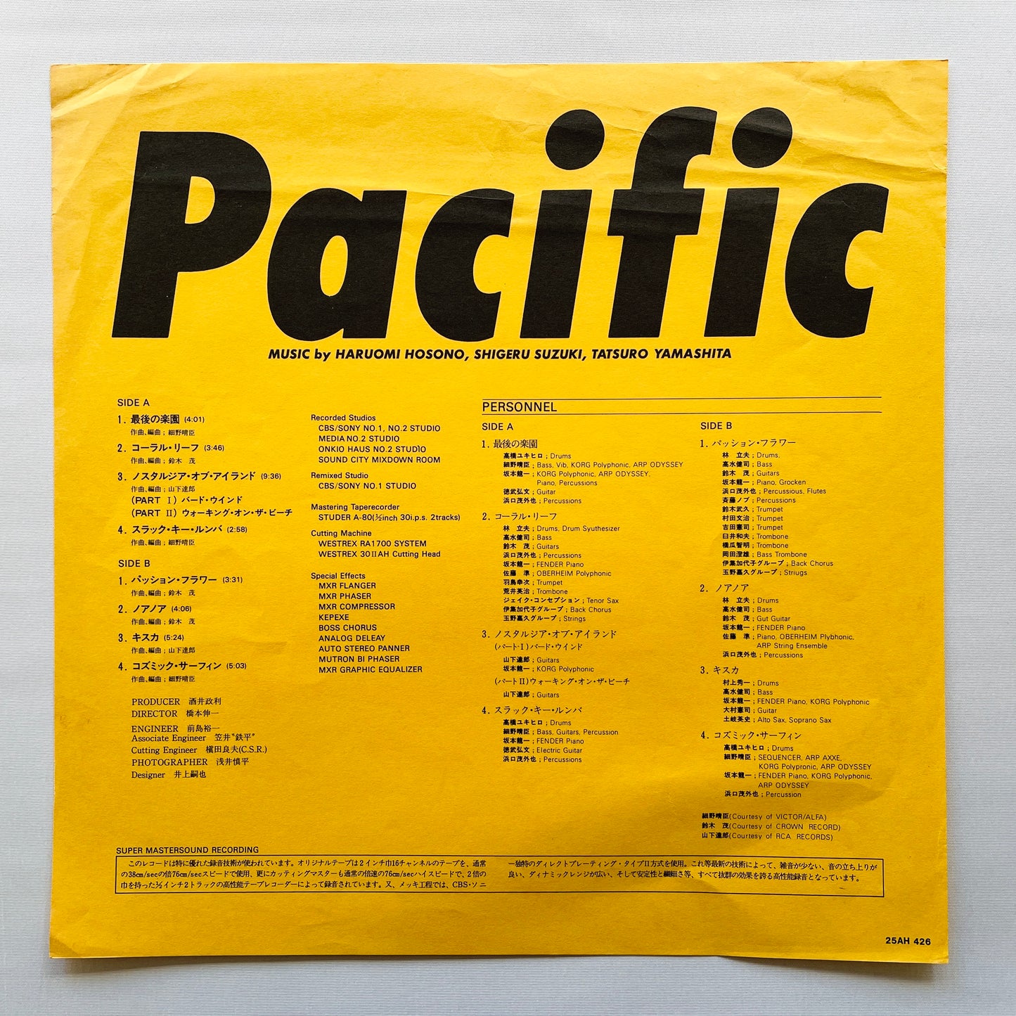 Haruomi Hosono, Shigeru Suzuki, Tatsuro Yamashita – Pacific (Original, w/Poster)