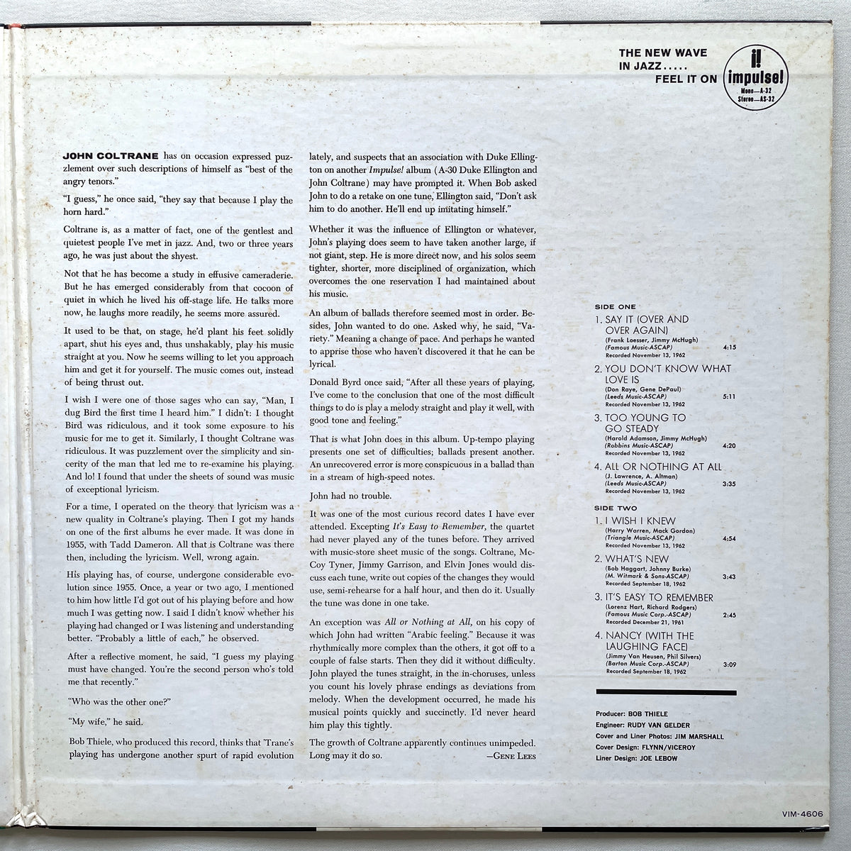 John Coltrane - Ballads (Japanese Press) - Portal Records
