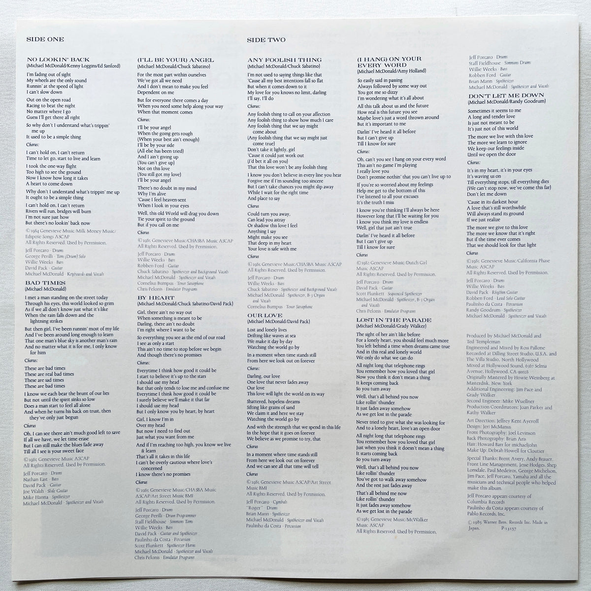 Michael McDonald – No Lookin' Back (Japanese Press) - Portal Records