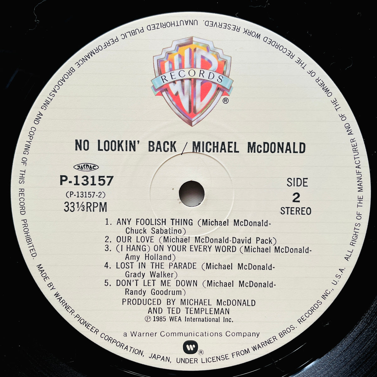 Michael McDonald – No Lookin' Back (Japanese Press) - Portal Records