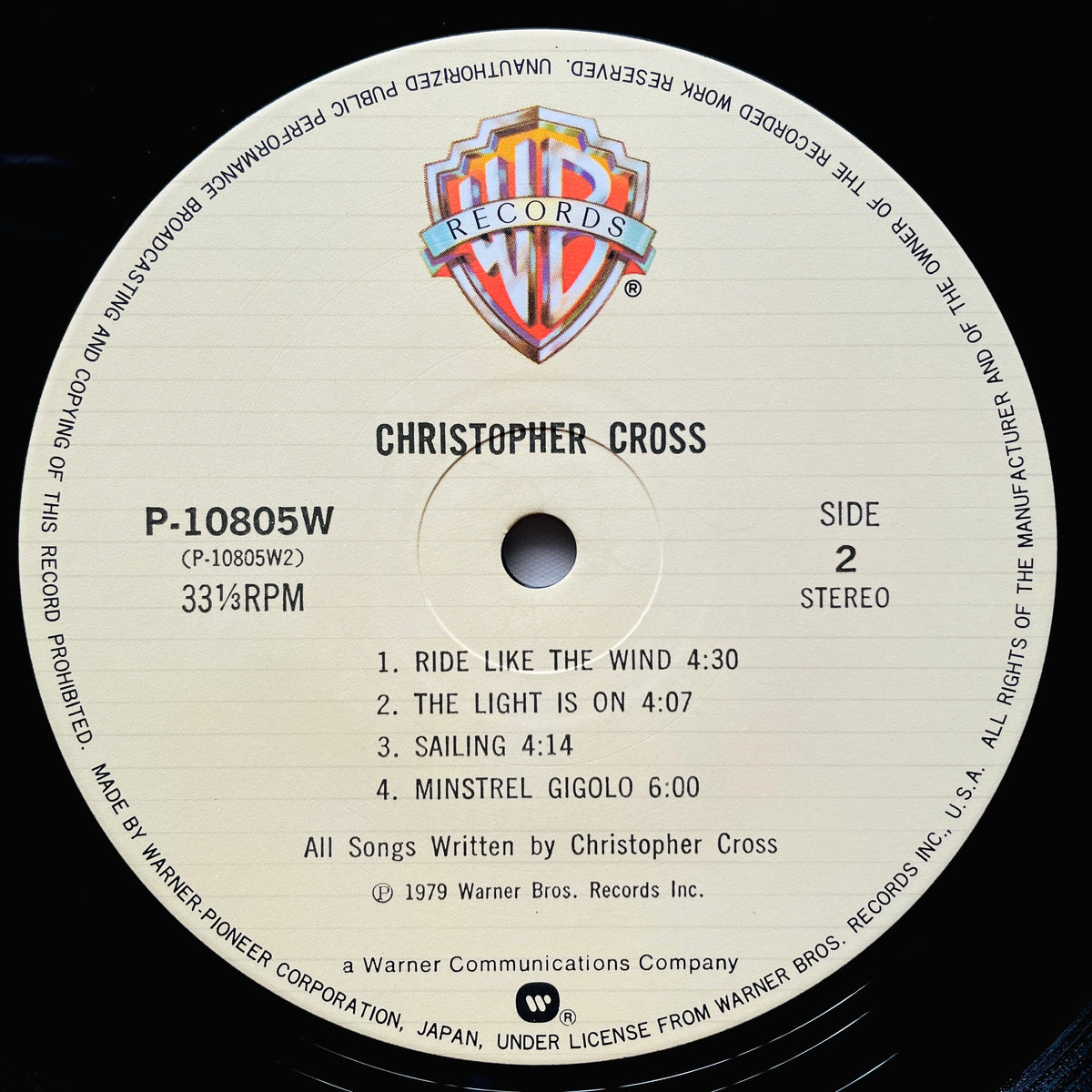 Christopher Cross - Self Titled (Japanese Press) - Portal Records