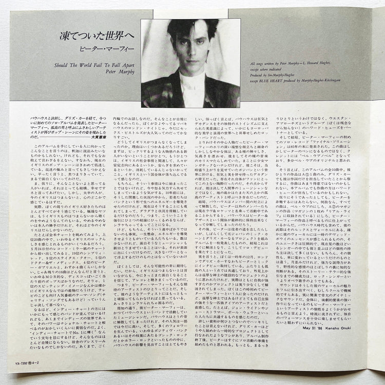 Peter Murphy – Should The World Fail To Fall Apart (Japanese Press) - Portal Records