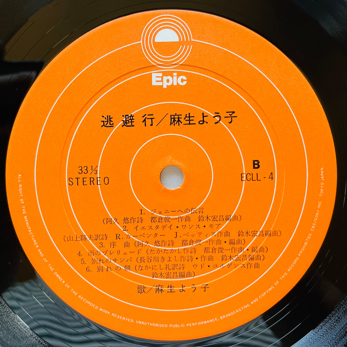 Yoko Asou - Touhikou (Original, w/Poster)