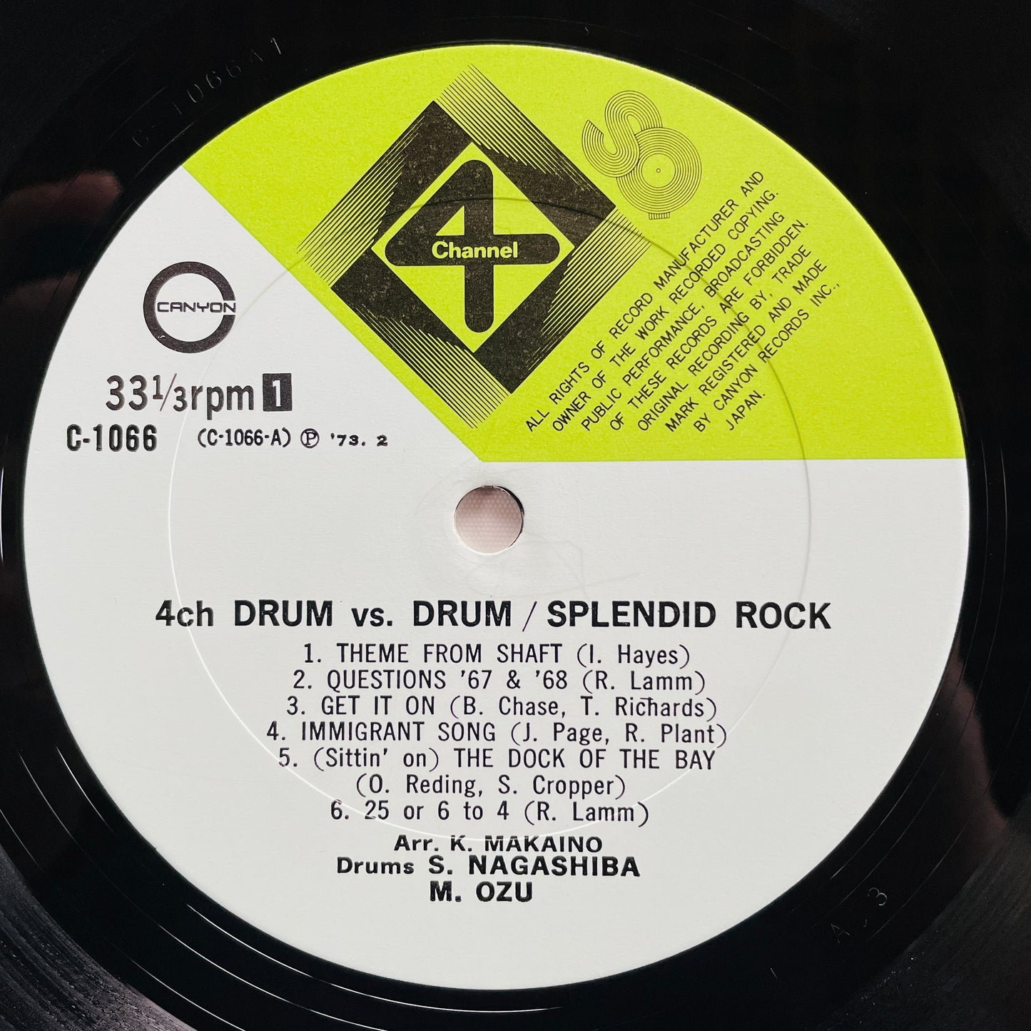 Masahiko Ozu & Shoji Nagashiba - 4ch Drum Vs. Drum / Splendid Rock (Original) - Portal Records