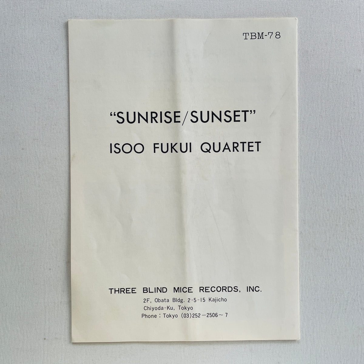 Isoo Fukui - Sunrise / Sunset (Original)